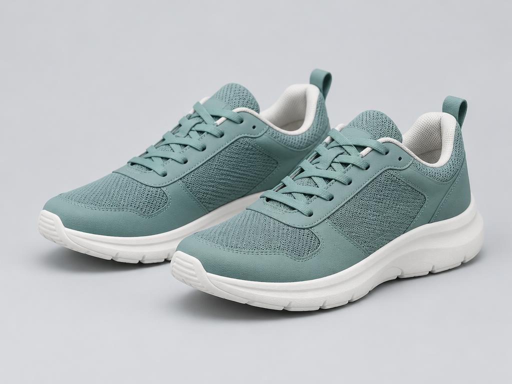 Illustrative teal walking shoes
